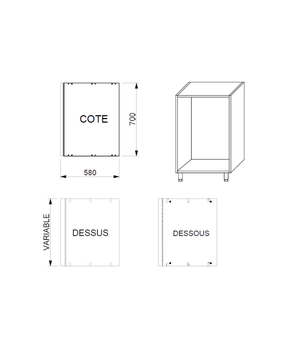 Kit Módulo Cocina Bajo P/Mecanismos Alt. 70 cm Blanco | AndaserStore OFERTA