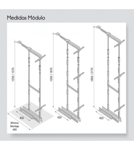 Columna Extraíble 4 Cestos Alt. 125-157 cm | AndaserStore OFERTA OFERTA
