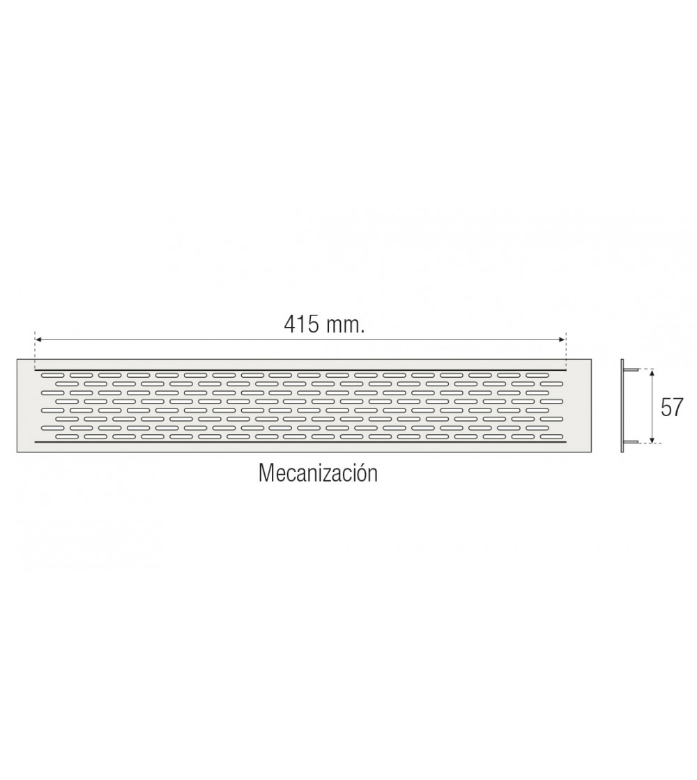 Rejilla de Ventilación para Zócalos 45 cm - Plata Mate | AndaserStore OFERTA