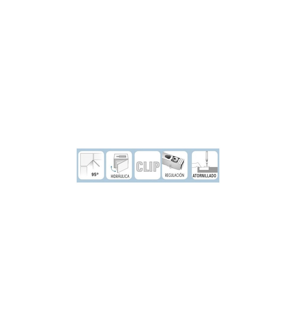 Bisagra Recta 45º Clip-on Hidráulica + Base 3D | AndaserStore OFERTA