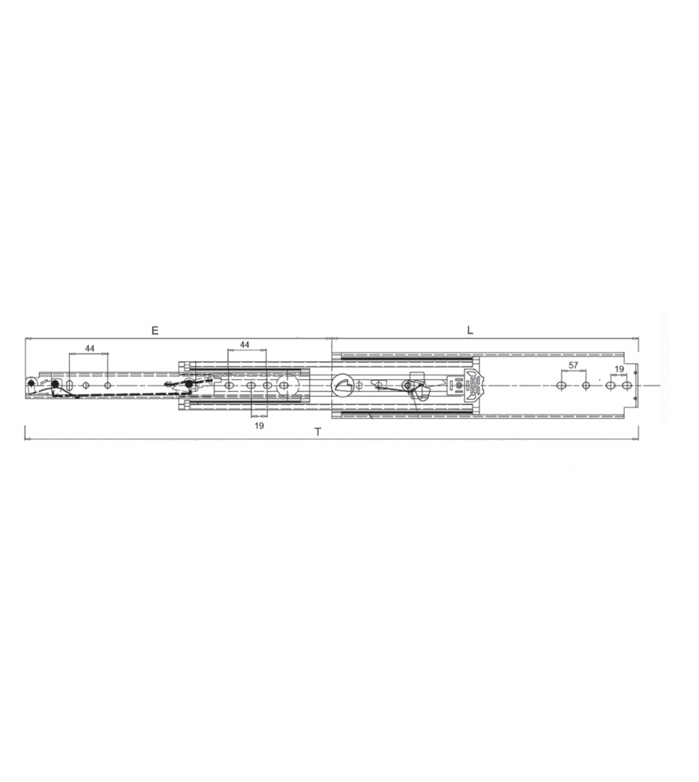 Guías Telescópicas 76 mm Ext. Total Sin Bloqueo 1000/1200/1500 mm | AndaserStore OFERTA