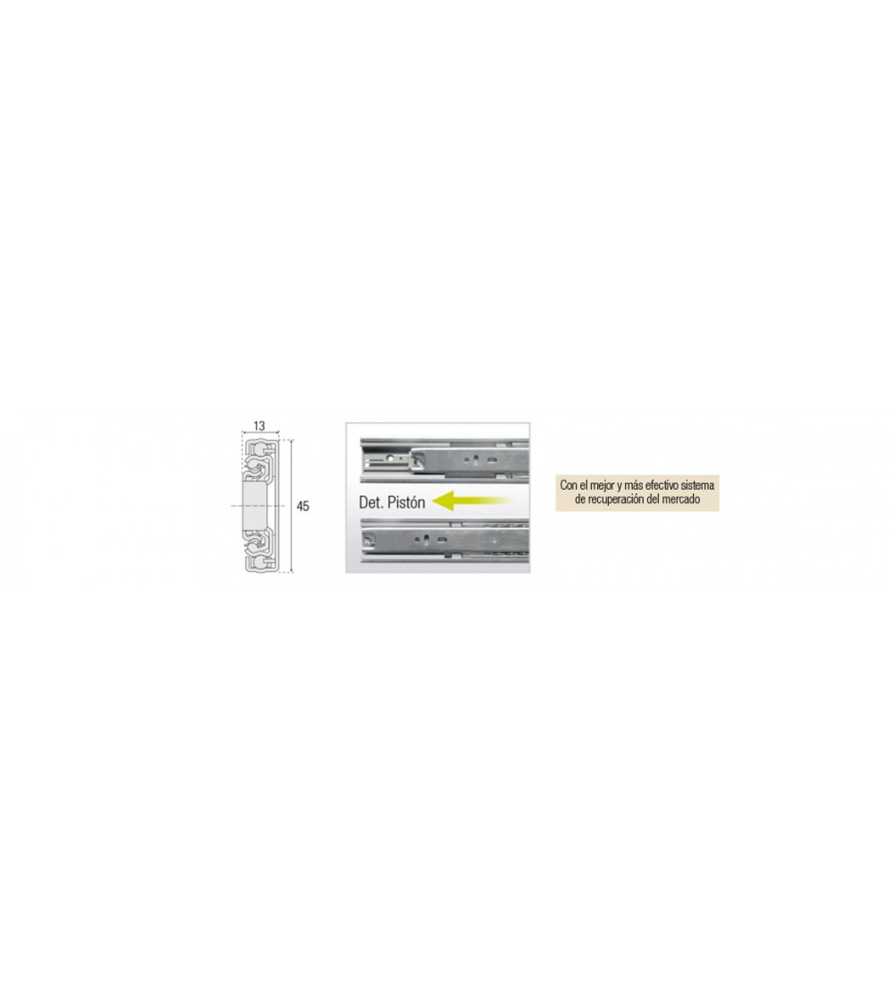 Guías Telescópicas Ext. Total Push Open y Soft Closing | AndaserStore OFERTA