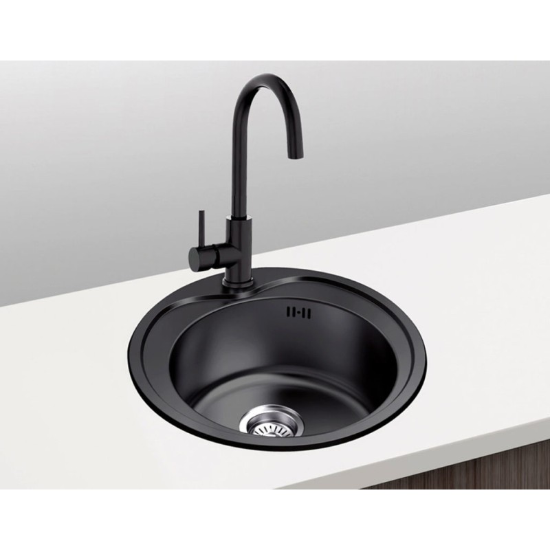 Fregadero Cocina Acero NEGRO Mod. Estambul 49 cm Diámetro | AndaserStore OFERTA