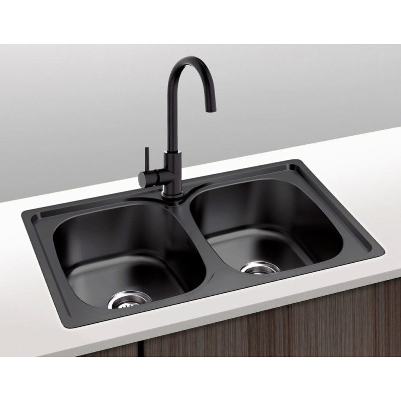 Fregadero Cocina Acero NEGRO Serie Dublín 80x44 cm | AndaserStore OFERTA