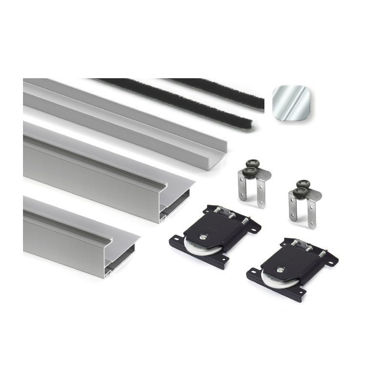 Kit Tirador Puerta Corredera Armario Plata mate 16 mm | AndaserStore OFERTA