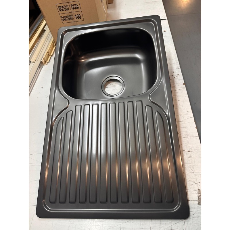 Fregadero Cocina Acero NEGRO Serie Dublín 80x44 cm | AndaserStore OFERTA